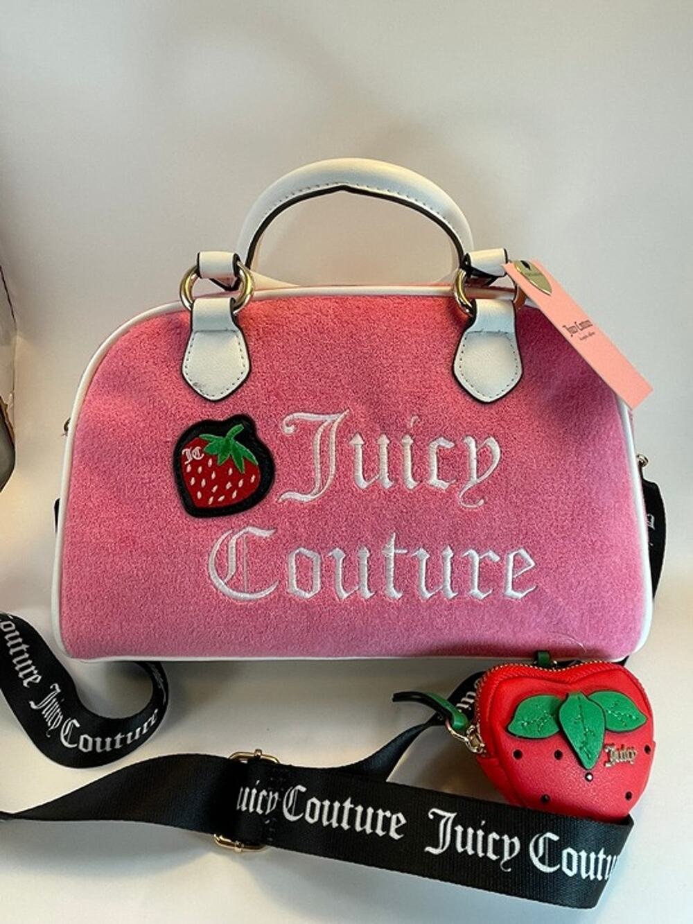 NWT Juicy Couture Sweet 'N Juicy Apple Satchel & Strawberry Coin Purse Set